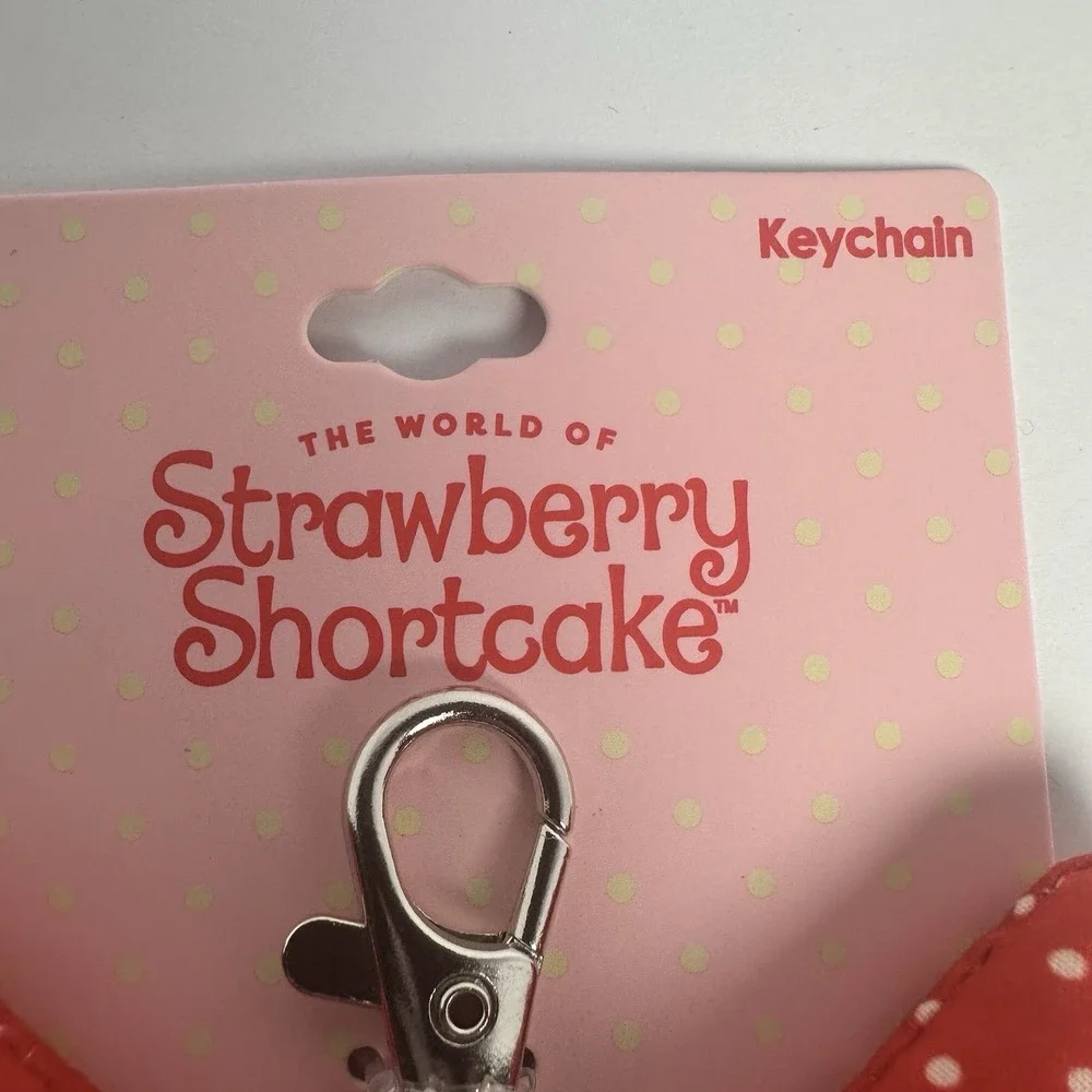 Strawberry Shortcake Red Polka Dot Bow Keychain Bag Charm Cute Kawaii